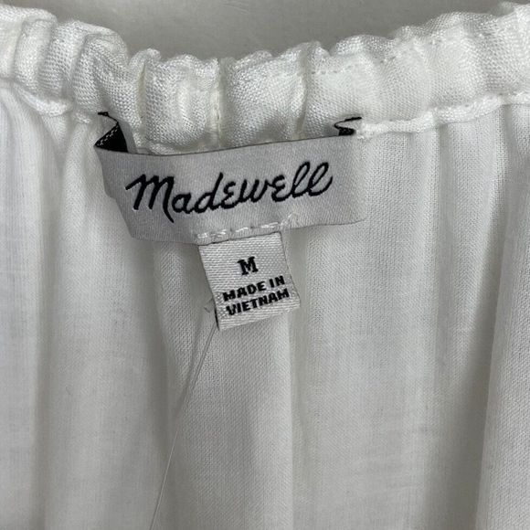 MADEWELL Lighthouse White Sophia Midi Seersucker Dress NEW $128 Pockets Womens M - Picture 9 of 16